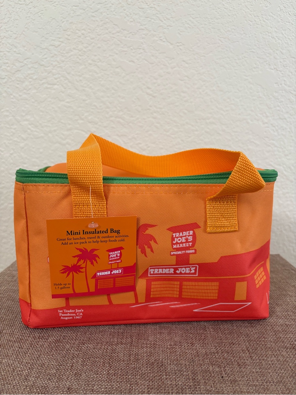 Trader Joe's Orange and Red Mini Insulated Tote